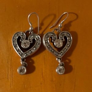 Classic Brighton Heart Earrings Faux Diamond